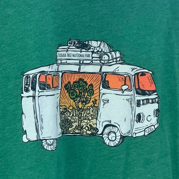 Wild Tribute Tops - Joshua Tree National Park Graphic Tee Camper Van Wild Tribute M